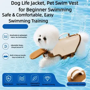 Dog Life Jacket XS-L, Adjustable Neck & Chest Safety Vest, Pet Flotation Device for Small to Large Breeds, Includes Handle