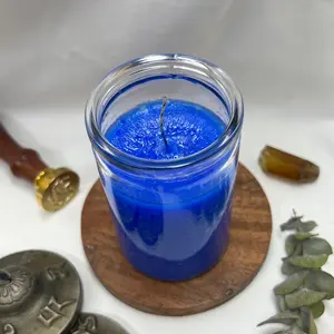 Blue Glass Candle