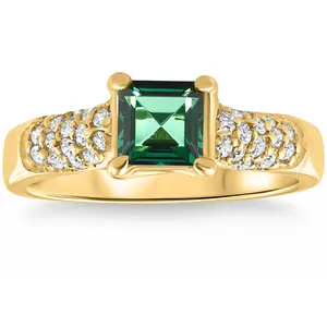 3/4Ct Peart Shape Emerald Diamond Ring 10k Gold Lab Grown