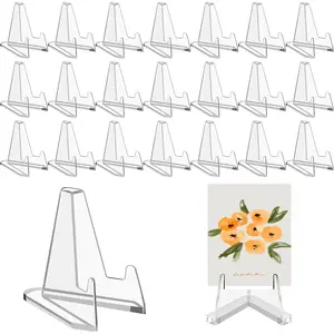 60 Packs Card Display Stand, Clear  Mini Easel Stand,    Card Holder, Trading Card Stand, Card Stands for  Cards, Graded Card Display, 2.2 Inch Tall