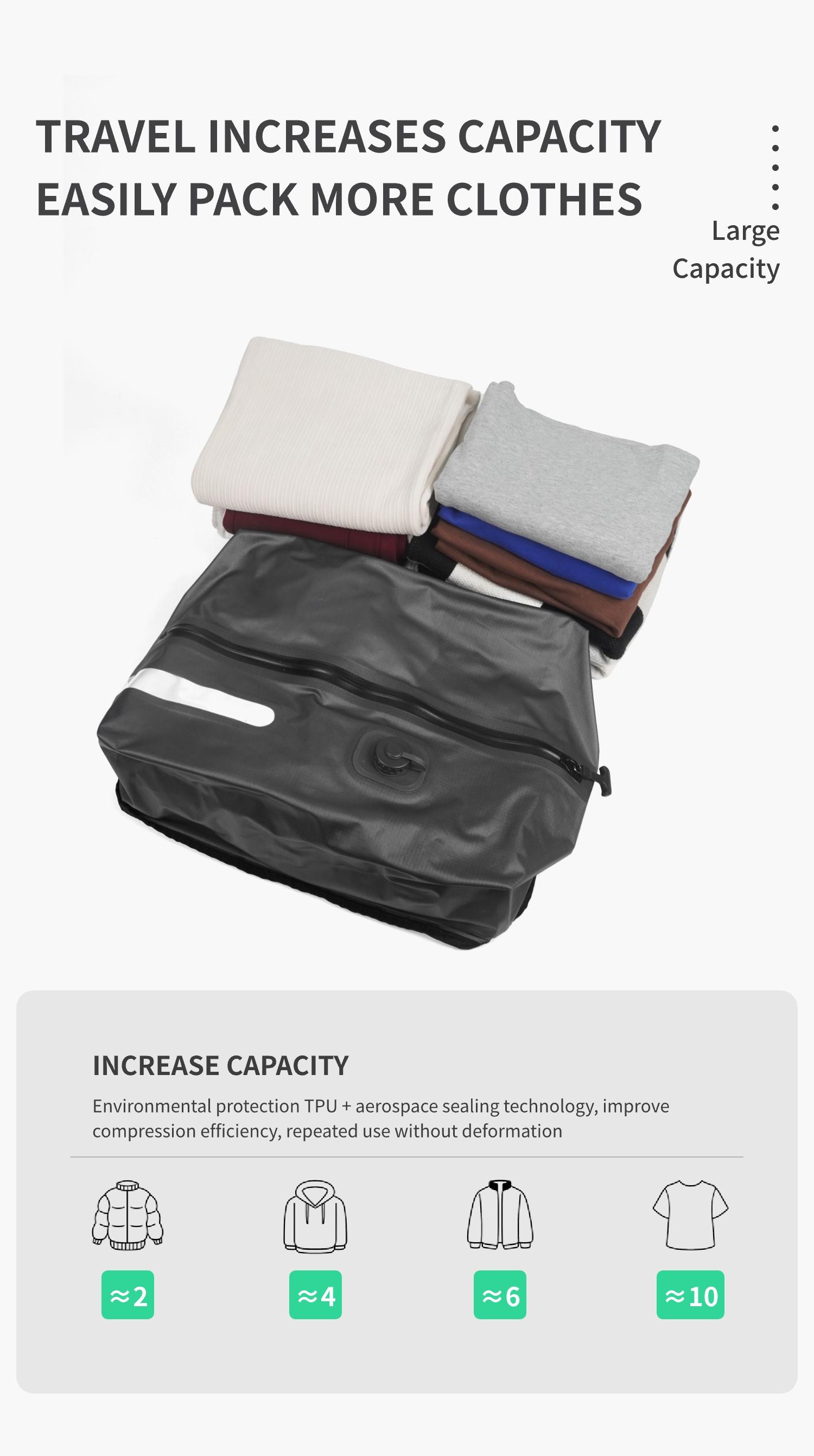 【CHAOFANJI】4-pack/Integrated vacuum bag/Automatic vacuum bag/Comes with rechargeable air pump/Travel compression bag
