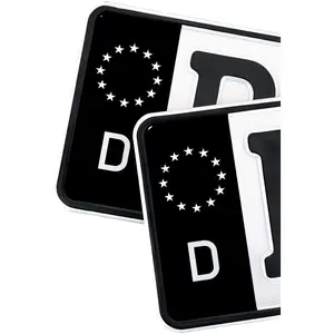 2026 New 2 x Number Plate Black Sticker D E GB NL PL DK CZ SK EU Field Film Black Car Trailer Caravan Bus Fits all standard sized Vinyl For Your Cars