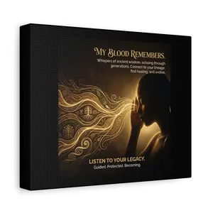 My Blood Remembers Canvas Wall Art — "Listen to Your Legacy" Inspirational Ancestral Quote