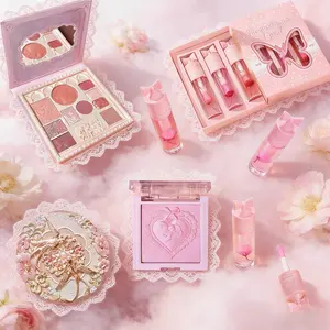 Cherry Blossom Angel Style Cosmetics Set,  Makeup, Affordable,steady liquid blush juicy spicy Valentine's Day lip plump set Complete AirBrush Makeup Set with Primer Plumping Pout Perfect Gloss Strawberry Facial 、 Complexion Palette essential bundle