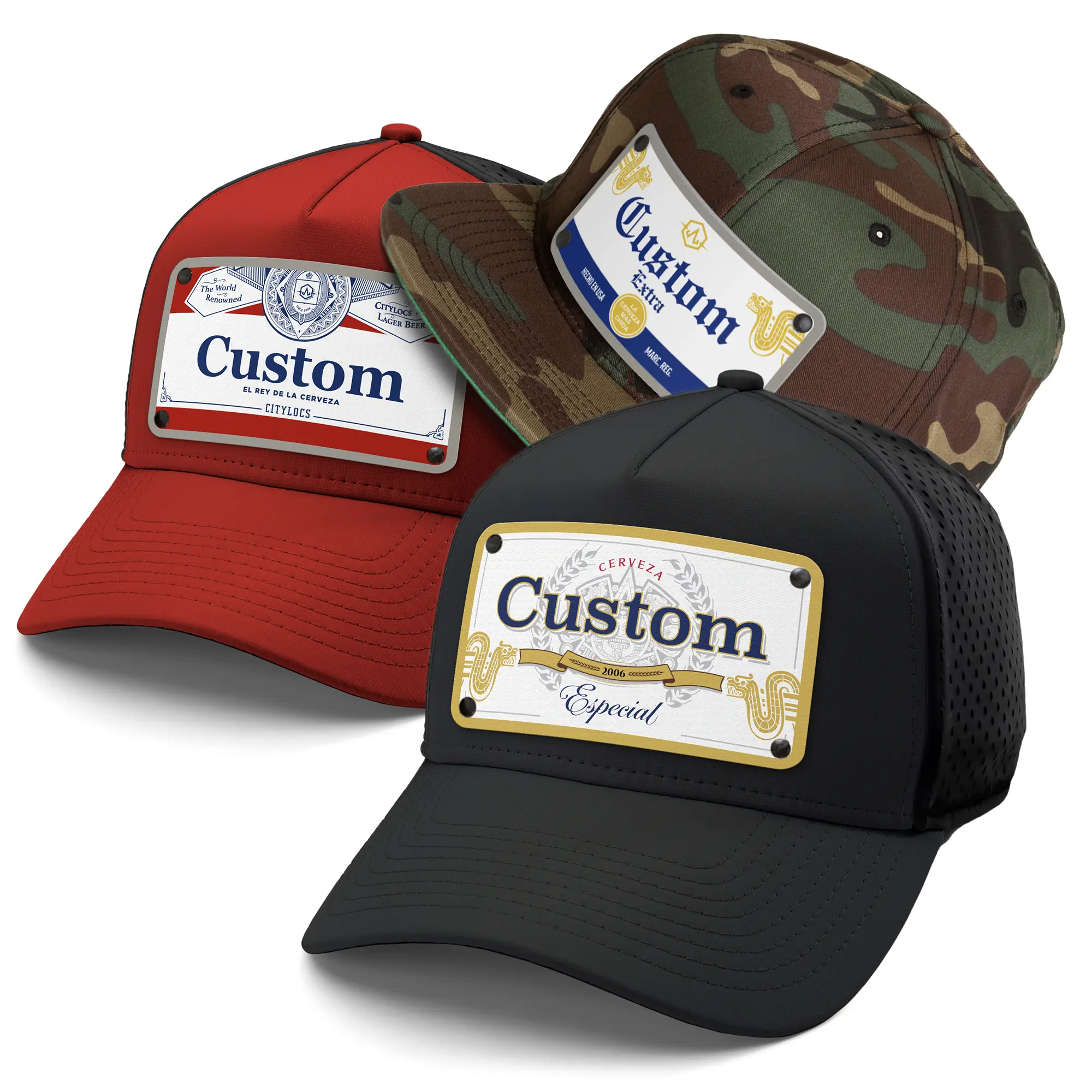 CityLocs Beverage Label Hat - Customizable Hat - Classic Designs for Brewing Enthusiasts