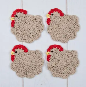 Easy Crochet Chicken Coasters