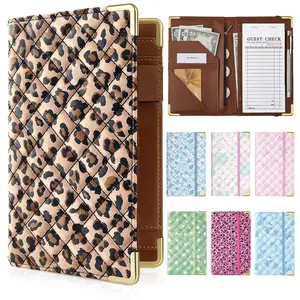 Leather Server Book with Zipper Pocket and Pen Holder Cute Waitress Book and Waitstaff Organizer with Zipper Pocket Fit Server Apron