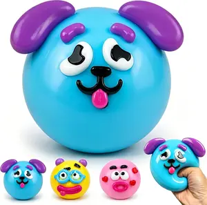 NEW Smushers Squishy, Cute Easy Squeezy Squishy Funny Face Swap Fidget Toys, Soft Moldable Slow Rising Squishy Stress Ball, Fun Sensory Toys for Adults Anxiety Relief (1, Yellow)