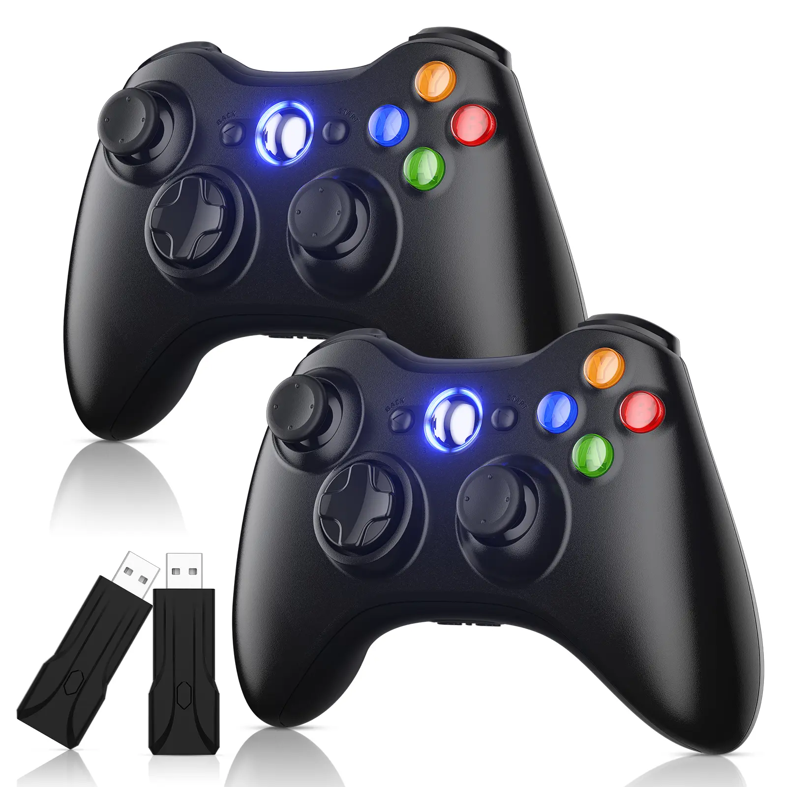 2 Pack Xbox 360 Wireless Controller for Xbox 360, 2.4GHZ Game Joystick Controller Gamepad Remote Compatible with Xbox 360/360 Slim, PC Windows 7,8,10 (Red)