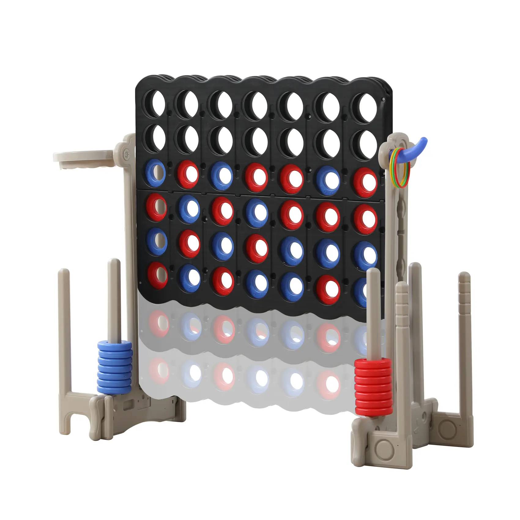 UNICOO Jumbo 4 in a Row Game | Adjustable Height 2.5-3.5 FT Outdoor Connect Four Game for Kids & Adults, Family & Gatherings Design Fun