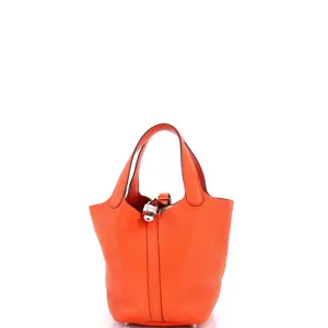 Pre-owned HERMÈS material Bucket Bags Hermes Picotin Lock Bag Clemence PM by Rebag