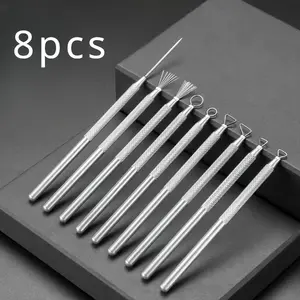 Professional Ceramic Sculpting Tools with Compatible for Clay/Oil Clay - Heavy-Duty Trimming Knives, Scraping Knives & Precision Sculptors for Clay Modeling, Rescaling - Ceramic Craft Tools for Artists (8 Aluminum Rods)