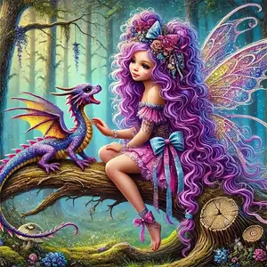 Full Round Diamond Mosaic Girl Portrait Painting Cartoon New Arrival Diamond Embroidery Dinosaur DIY Child Hobby