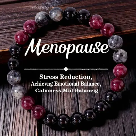 Women's Menopause Support Beaded Bracelet, Bead Bracelets, Calming Crystal Beads, Relieves Anxiety, Promotes Relaxation, Hormonal Balance, Fashionable Daily Wear, Perfect Gift