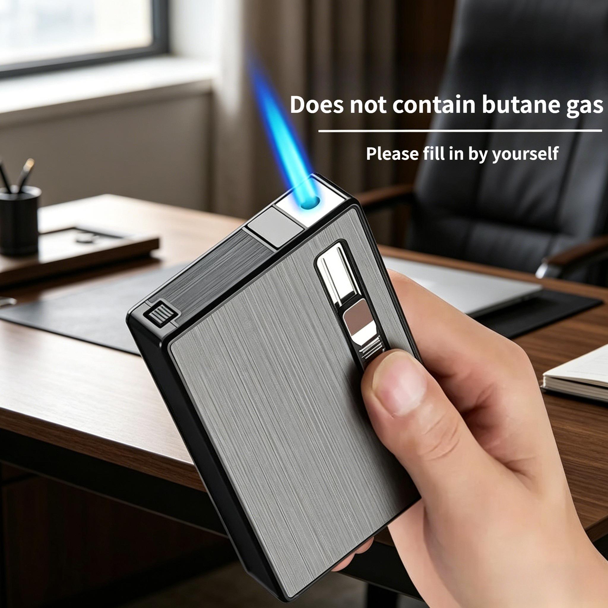 2026 Portable Windproof Lighter Storage Case, USB Rechargeable, for Bedroom, Office & Outdoor, Ideal Gift for Men & Friends (Butane Not Included)