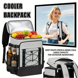 1PC Large Insulated Picnic Backpack – Thermal Camping Collapsible Cooler Bag with Ice Pack Compartment, Spacious Shoulder Backpack for Outdoor Food Storage, Ideal for Beach, Hiking, Travel & Family Outings