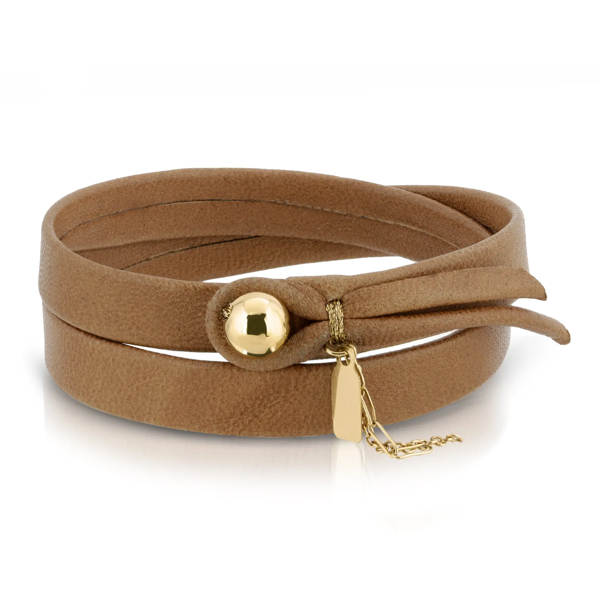 The LUMIERE 14k Gold Leather Bracelet
