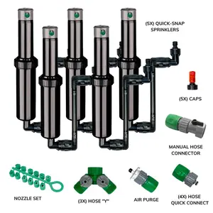 212 MAIN Outdoor Ground Burial Quick Snap Sprinkler (Pack of 5) - Auto Rise/Fall, 40°-360° Rotation, Garden Watering Irrigation Tool