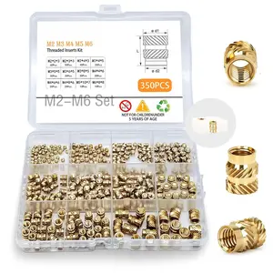 350 count  M2 M3 M4 M5 M6 Threaded Inserts, Brass Heat Set Insert for Plastic and  Printing Components, Metric Knurled Nut Classification Combination Kit(Threaded Inserts Set)