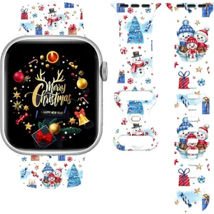 Christmas Watch Band Holiday Watch Bands Compatible with  Watch 38mm 40mm 41mm 42mm 44mm 45mm, Xmas  Christmas  Replacement Bands Wristbands Strap Compatible with  iWatch Series