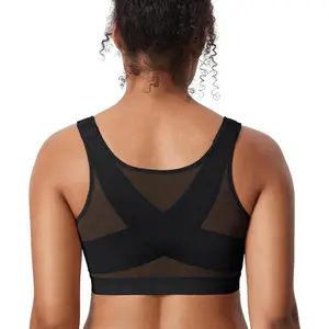Women's Inbarely Plus Posture Bras Front Closure Lightly Padded Plus Size Wireless Full Coverage Bra Fabric Womenswear