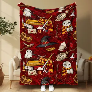 Harry Potter-Inspired Flannel Blanket, Soft & Warm Throw for Sofa, Office, Bed, Camping, Travel, Multiple Sizes Available, Winter Blanket