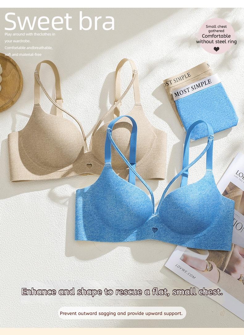 Pinstall Push Up Wireless Bra for Work & Lounge Women Full Coverage Smooth Back Add Two Cup Effect