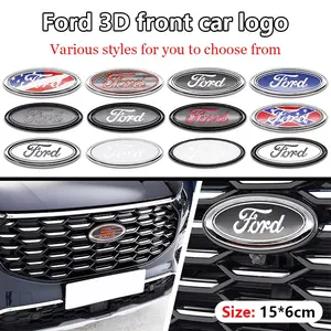 Ford Special 3D Replacement Type 15x6cm Front and Rear Emblem Steering Wheel Center Console Decorative Sticker Hood and Trunk Badge Suitable for Ford Fiesta, Focus, Mondeo, Edge, Ranger, Escort, Mustang