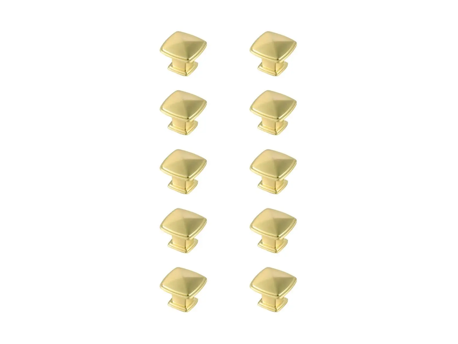 212 MAIN Modern 1.2 in. Marcel Square Knob, Brushed Gold, Elegant Door Hardware, KB2023-GD-10PK Multipack - Pack of 10