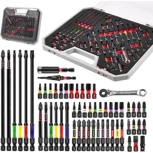 58 count  Set Include 54 count   Bits Set, Mini Wrench, Step Drill, 1/4"Socket Adapter and  Bit Extension with Tool Box for  Repairs DIY