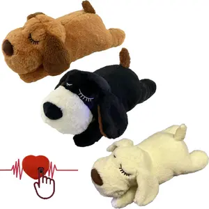SORABOL Puppy Heartbeat Plush Toy for Small Puppies - Anxiety Relief Calming Companion & Boredom Buster Soft Chew Toy - Ideal for Comfort and Entertainment