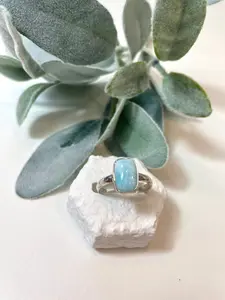 Blue Larimar Ring, Square, 11