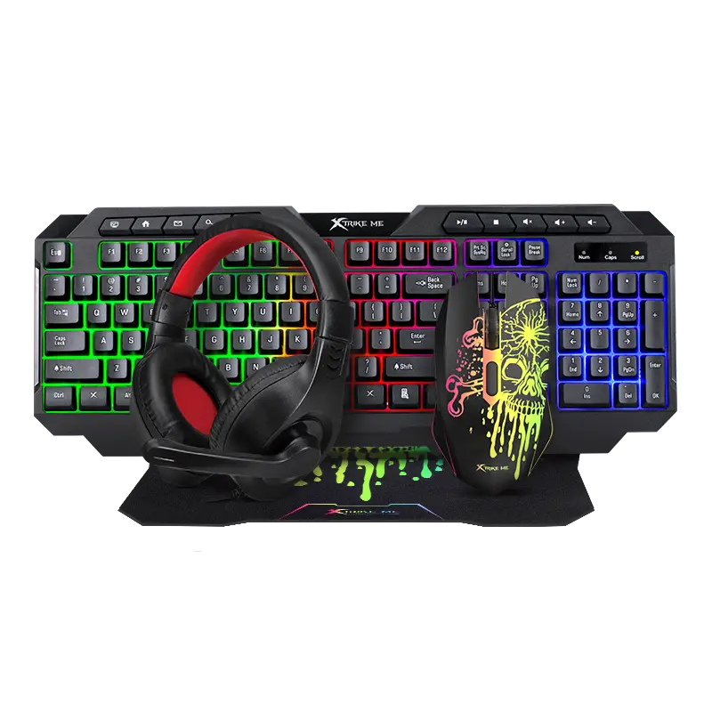 Esports-Style 4-in-1 Peripheral Bundle: 104-Key Wired Keyboard with Tri-Color RGB Backlighting, 6D Gaming Mouse with Adjustable 8000 DPI, Wired Headset, Rubber Mouse Pad—Compatible with Desktop and Laptop Computers,back to school,back to school haul
