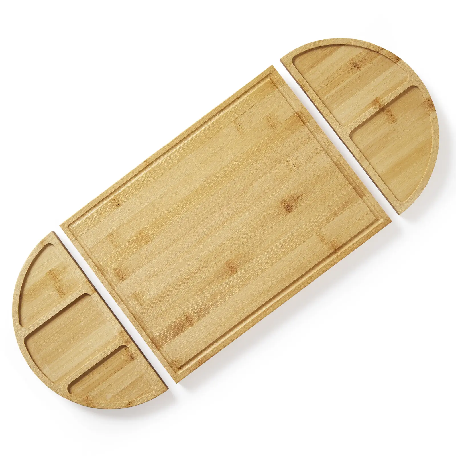 Garvee 3 Piece Magnetic Bamboo Cheese Board Set Space Saving Large Kitchen Cutting Board With Deep Juice Groove For Meal Prep