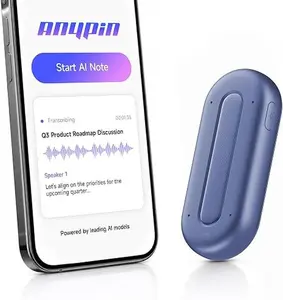 ANYPIN Wearable AI Voice Recorder, Ultra-Slim Pocket Recorder with Transcribe & Summarize, 120+ Languages, 64GB Magnetic AI Notetaker for Business, Meetings & Interviews, Cosmic Blue