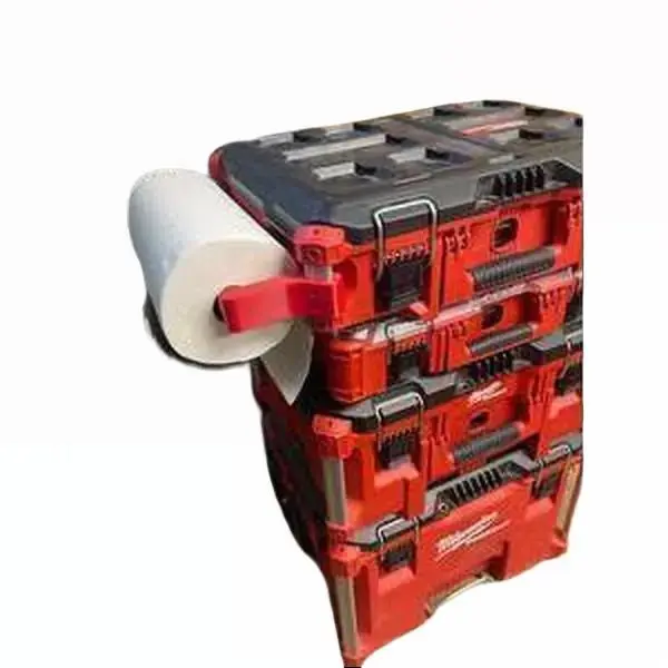Milwaukee Paper Towel Holder for Packout Boxes Adjustable Metal Stand Long Lasting PETG Material Countertop Storage Organizer Mount