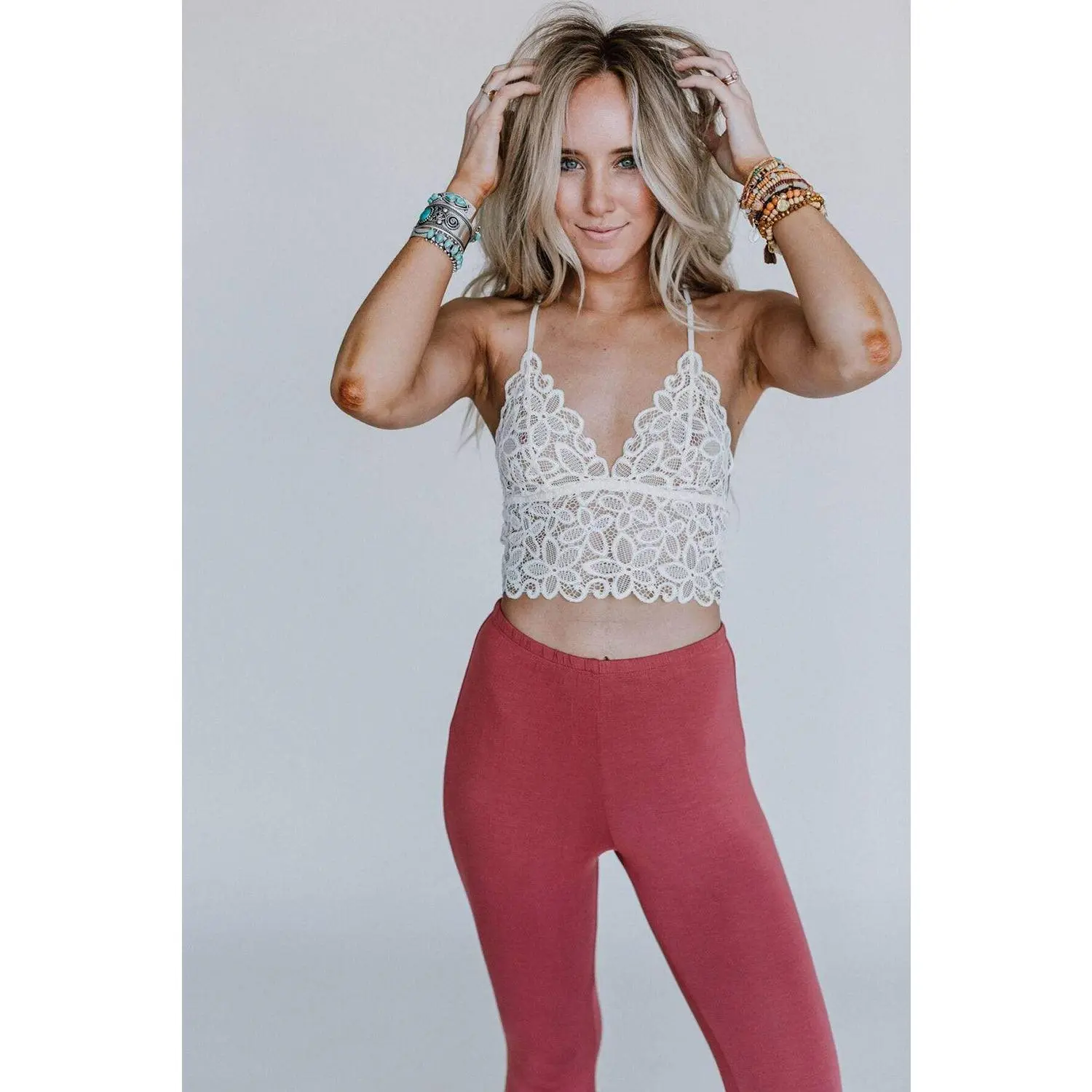 Crochet Lace Bralette - White