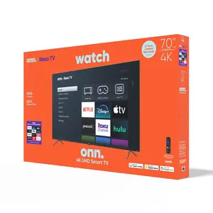 onn 70” Class 4K UHD Roku Smart DLED Television - 69.5" Actual Diagonal, HDR Vivid Display, 2160p Resolution, Integrated Roku Streaming Platform with Wireless Access to 1000s of Channels & Automatic Software Updates