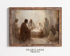 Poster Unframed able Christmas Nativity Set Jesus Poster Unframed , Christian Artwork Gallery Wall Set Poster Unframed s, Vintage Jesus Nativity Poster Unframed  Digital Poster Unframed s 2