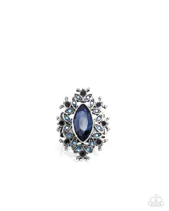 Elaborate Effect - Blue and Iridescent Silver Ring - Paparazzi