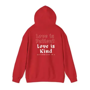 Women's "Love is Kind" Print Pocket Hoodie, Casual Drawstring Long Sleeve Hooded Pullover, Womenswear, Women's Fall & Winter Back To School Clothes for Daily Wear, Flower Graphic Hoodie, Everyday Essential Hoodies, women's Tops Comfort Cotton