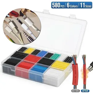2:1 Heat Shrink Tubing Kit Assorted Sleeving Tube Wrap Cable Wire Kit for DIY Insulation Electrical Colored Assorted Heat Shrink Tubing Assortment Electronics for Wires