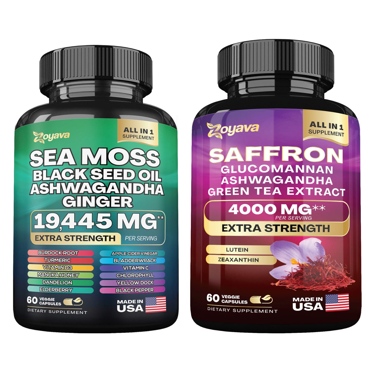 Zoyava Combo Bundle - #1 Sea Moss + Saffron Combo - Made in USA