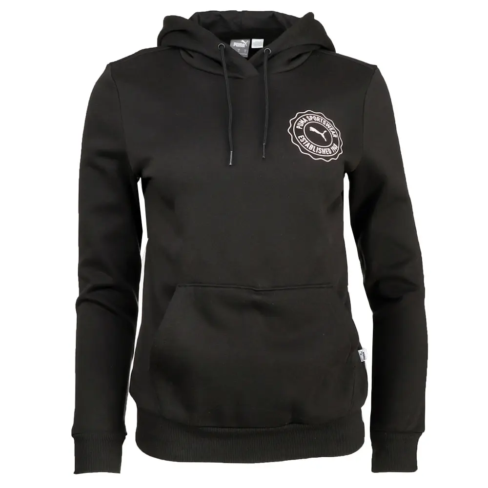 PUMA Womens Emblem Hoodie Casual Outerwear Casual - Black