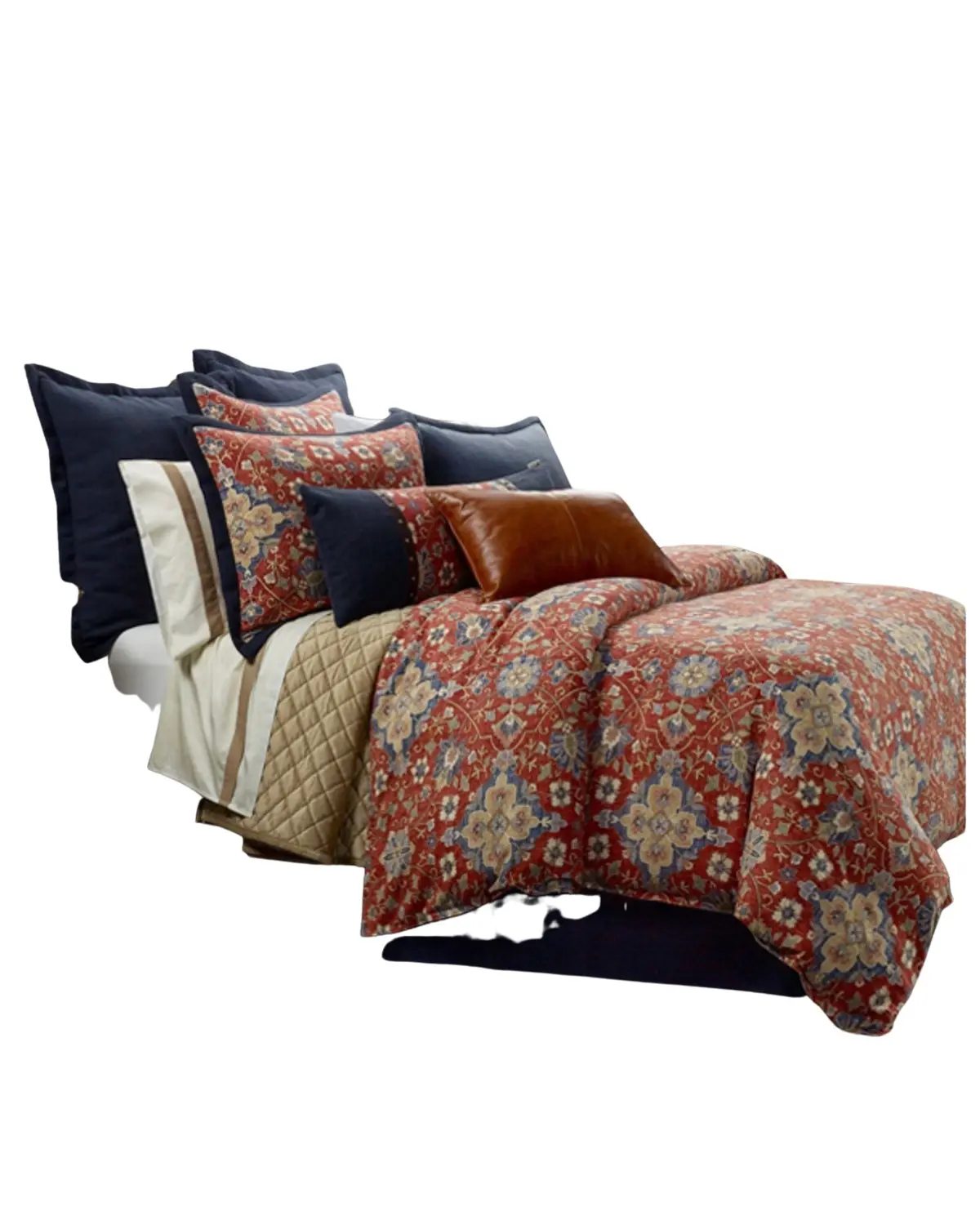 Hiend Accents Unisex Melinda Washed Linen King Size Bedding Set 3 Piece - Fb2031-Sk-Oc
