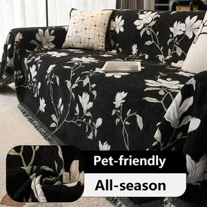Floral Pattern Sofa Cover, 1 Count Non-slip Sofa Slipcover, Sofa Protector for Home Living Room, Home Decor, Room Decor, Sofa Couch Covers