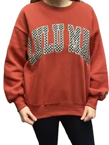 Lulu Mac Crimson Houndstooth Embroidered Sweatshirt, Leggings, Hoodie