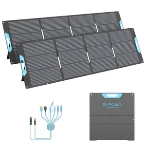 E-POWO 400W 440W 220W 110W Portable Solar Panel for Power Station, QC3.0 USB-A &Type-C Output for Phone Camping Waterproof Foldable Solar Panel for Camping RV Garden Roof Off Grid System,High Efficience 20V/26V with Kickstands for Outdoor Activities