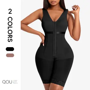 QOU Colombian Shapewear Bodysuit Tummy Control Waist Trainer, Butt Lifter, Built-In Bra, Zipper Crotch, Everyday Wear Womenswear colombia  faja