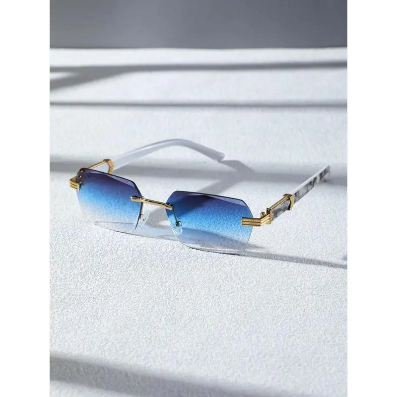 1 Pair Summer Geometric Square Sunglasses - Lightweight Durable Metal-Framed Unisex Eyewear, Men's Accessories for Travel & Daily Outdoor Sun Protection Fashion Frames
